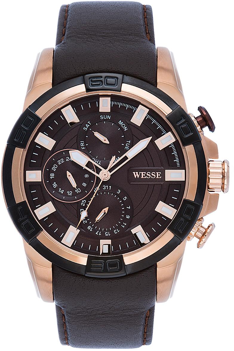Wesse WWG201905 Pusulalı Takvimli 48 mm Siyah Çelik Kordon Analog Erkek Kol Saati