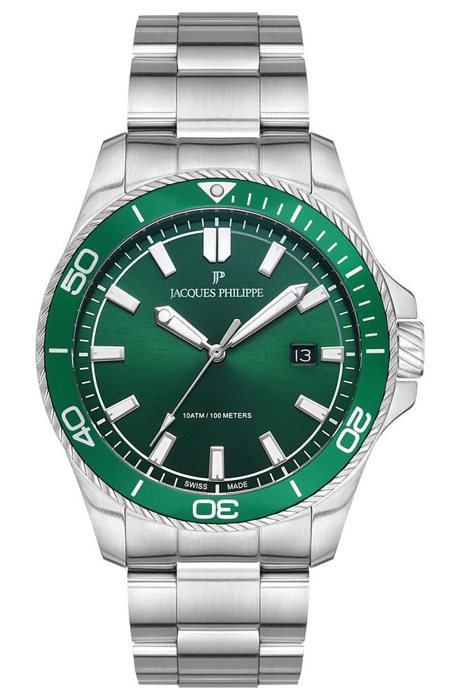 Jacques Philippe JPQGS1413X6 Takvimli Çelik Kordon Analog Erkek Kol Saati