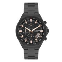 Lee Cooper LC07717.650 Takvimli 44 mm Siyah Çelik Kordon Analog Erkek Kol Saati
