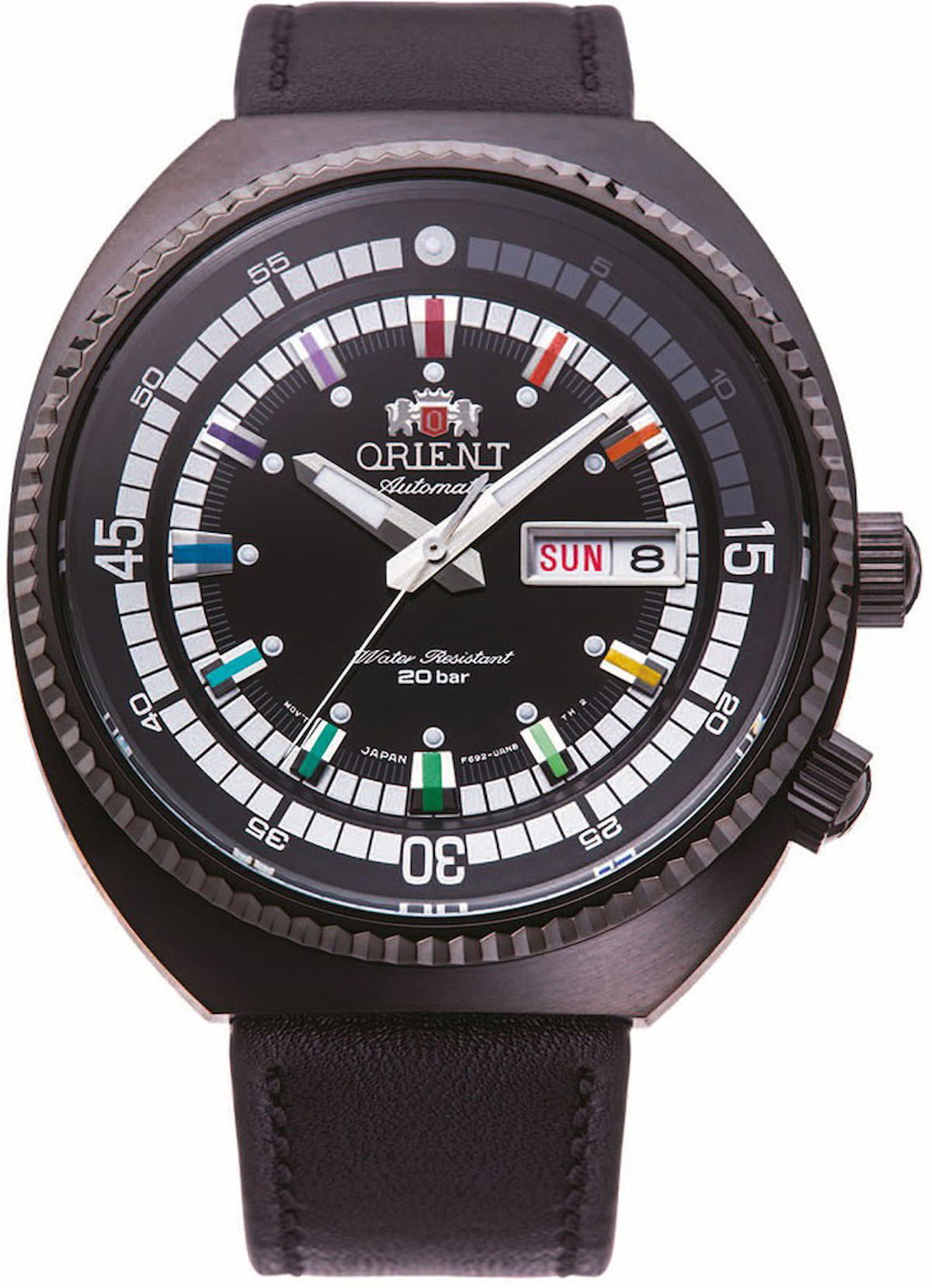 Orient RA-AA0E07B19B Takvimli 43 mm Siyah Deri Kordon Analog Kol Saati