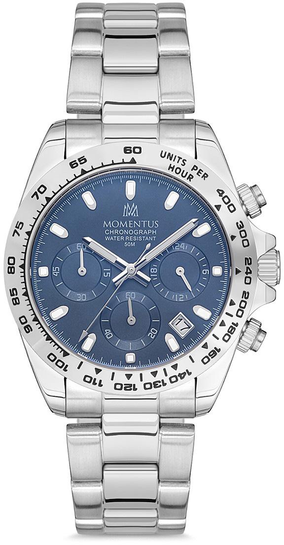 Momentus SM287S-11SS Takvimli 44 mm Çelik Kordon Analog Kol Saati