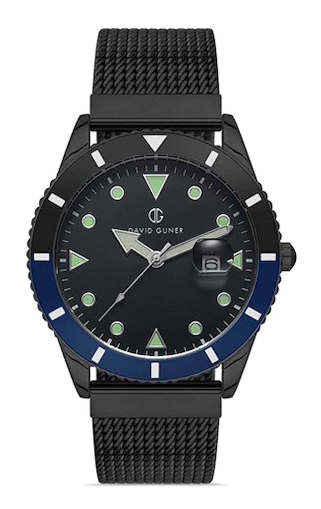 David Guner DG-8328GC-V2 Takvimli 42 mm Siyah Çelik Kordon Analog Kol Saati