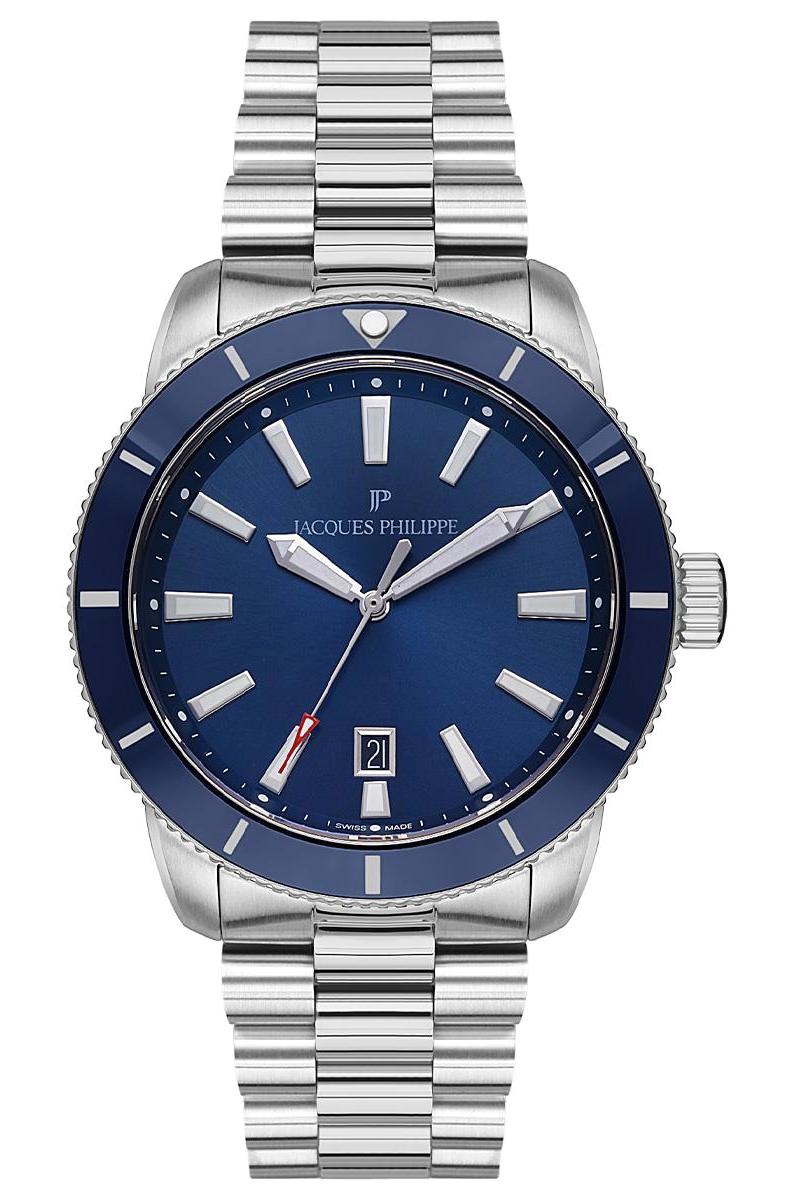 Jacques Philippe JPQGS261336 Takvimli 44 mm Çelik Kordon Analog Erkek Kol Saati