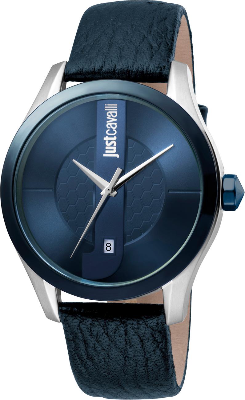 Just Cavalli JC1G066L0035 Takvimli 42 mm Lacivert Deri Kordon Analog Kol Saati