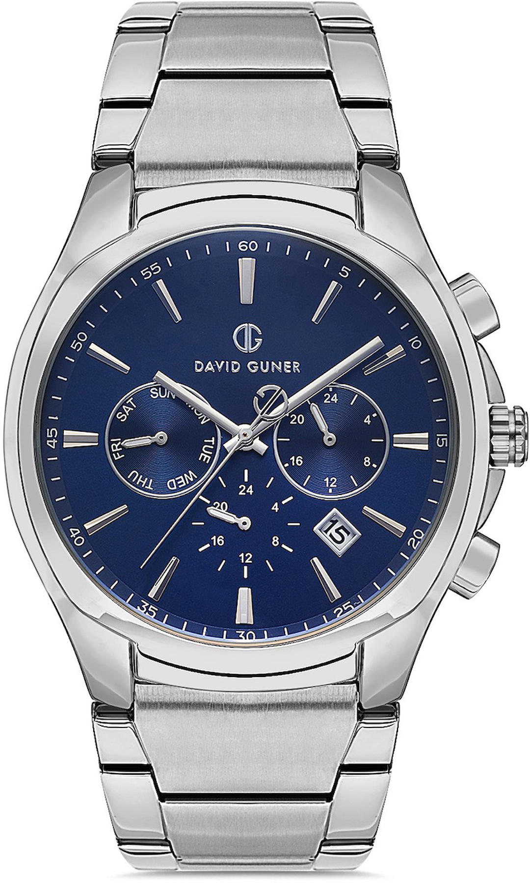 David Guner DG-8395GA-A3 Takvimli 42 mm Çelik Kordon Analog Kol Saati