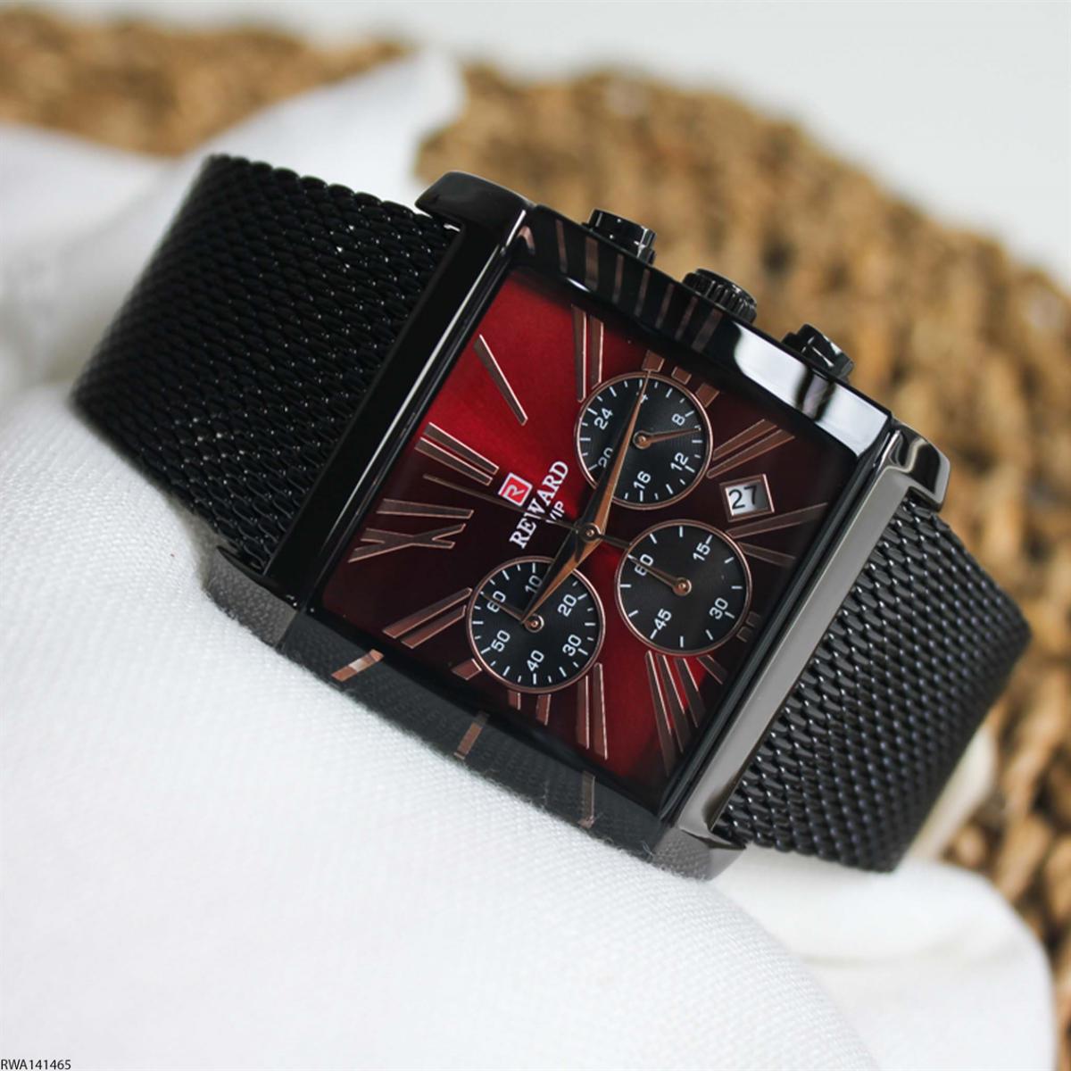 Reward RWA141465 Takvimli 37 mm Siyah Metal Kordon Analog Erkek Kol Saati