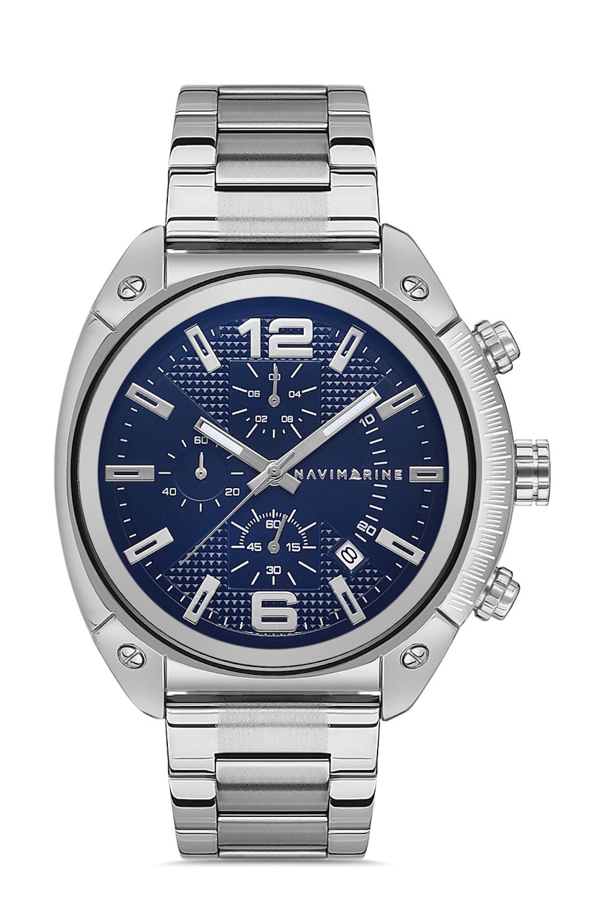 Navimarine NVM12-A3 Takvimli 46-50 mm Çelik Kordon Analog Erkek Kol Saati