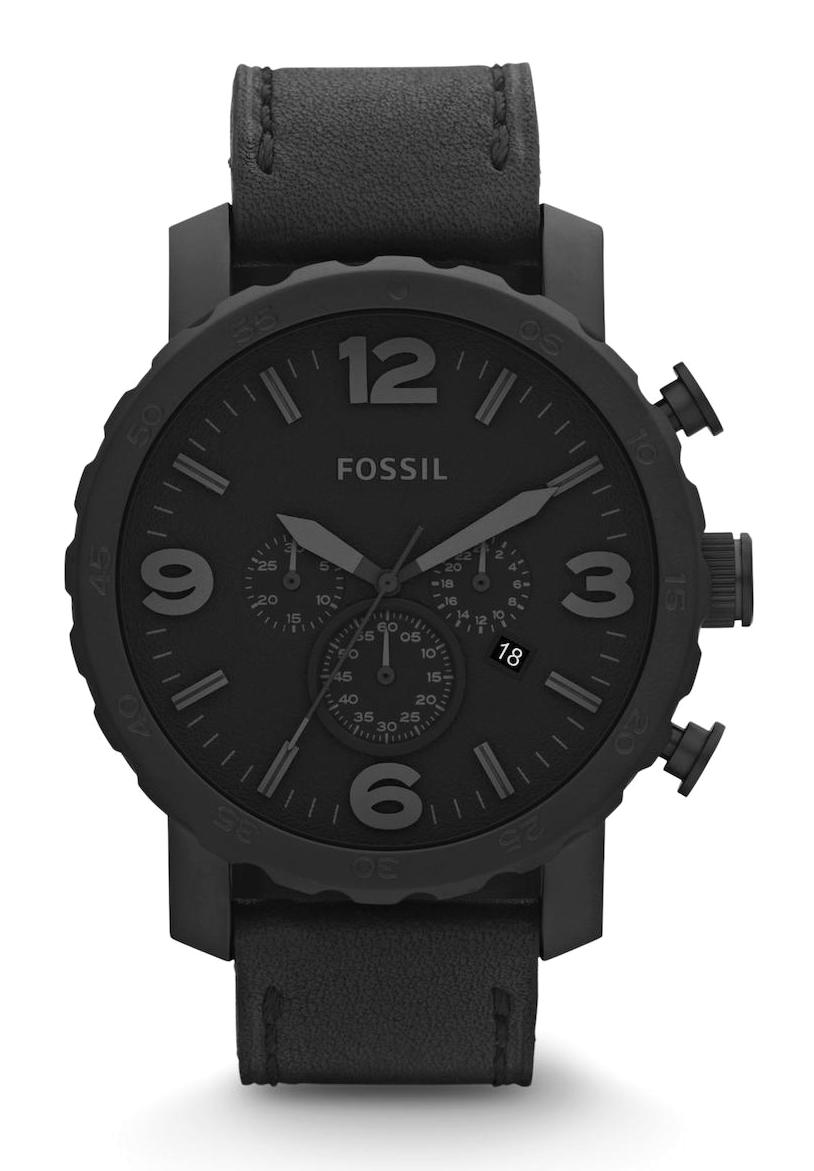 Fossil JR1354 Takvimli 46-50 mm Siyah Deri Kordon Analog Erkek Kol Saati