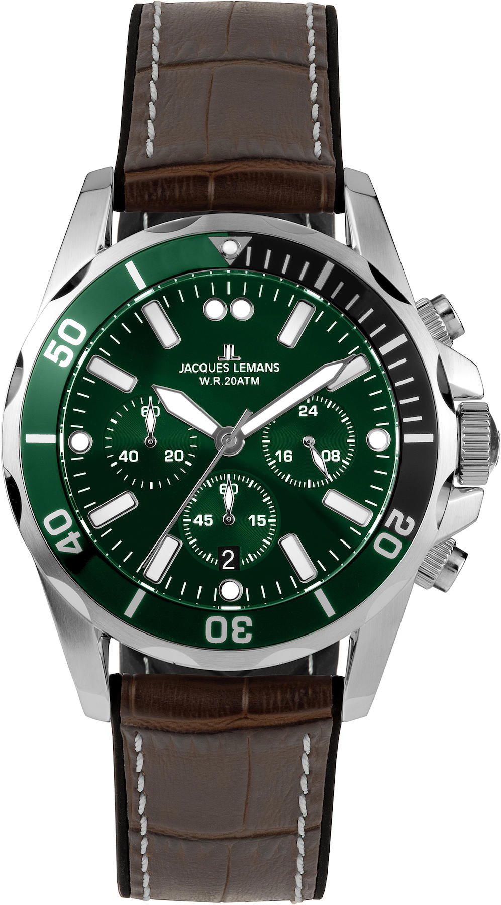 Jacques Lemans LİVERPOOL 1-2091C Takvimli 44 mm Kahverengi Çelik Kordon Analog Erkek Kol Saati