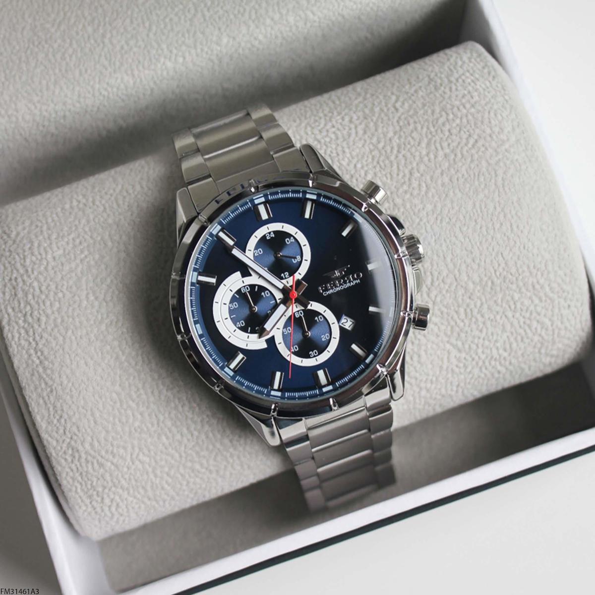 Ferro FM31461A3 Takvimli 45 mm Çelik Kordon Analog Erkek Kol Saati