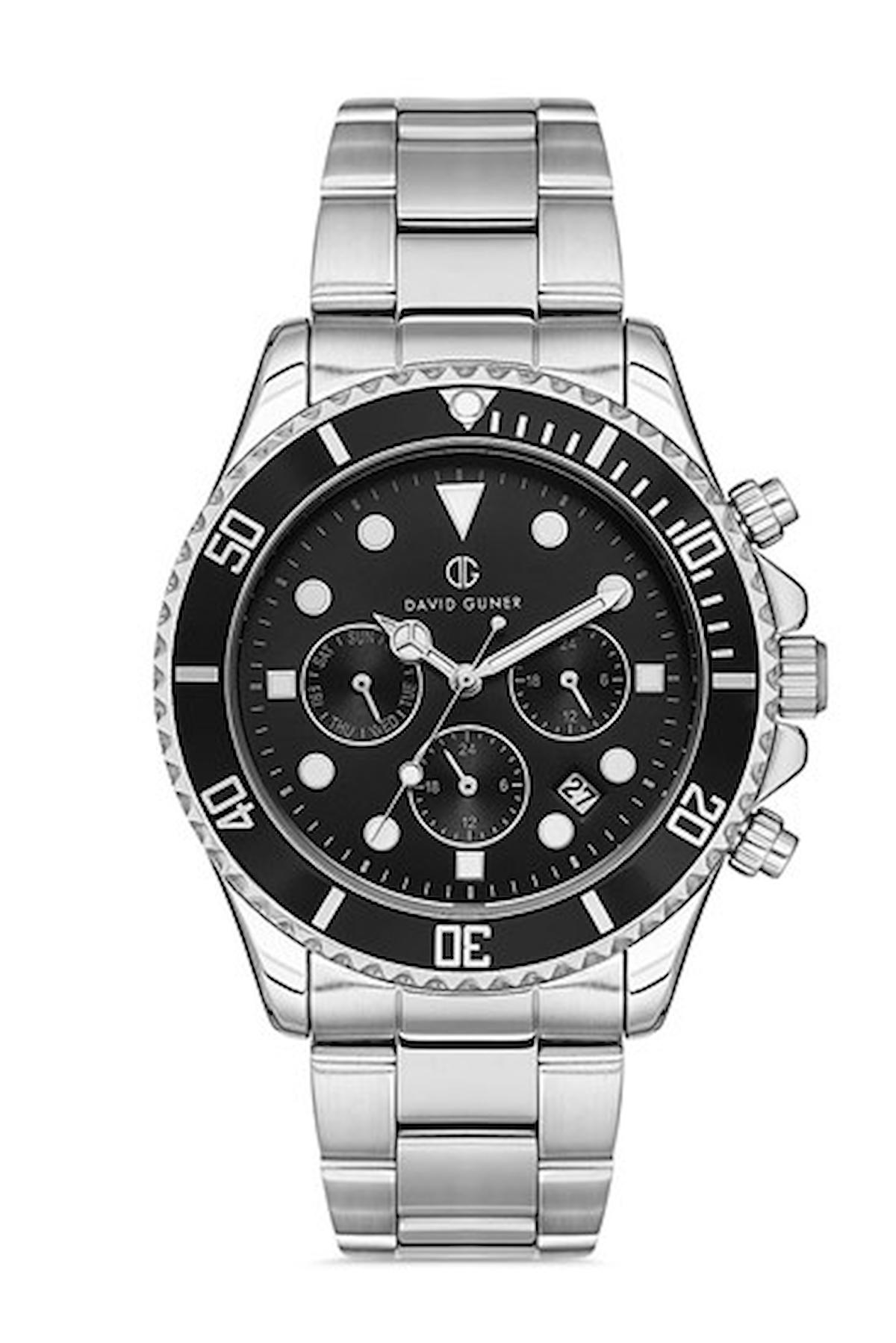 David Guner DG-8475GA-A2 Takvimli 42 mm Çelik Kordon Analog Kol Saati