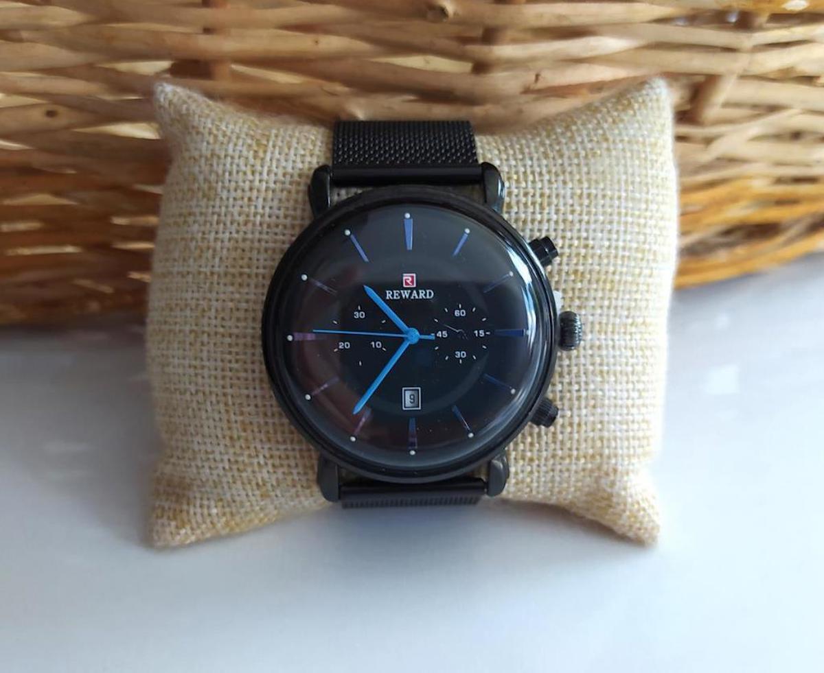 Reward RD63058M Takvimli 42 mm Siyah Çelik Kordon Analog Erkek Kol Saati