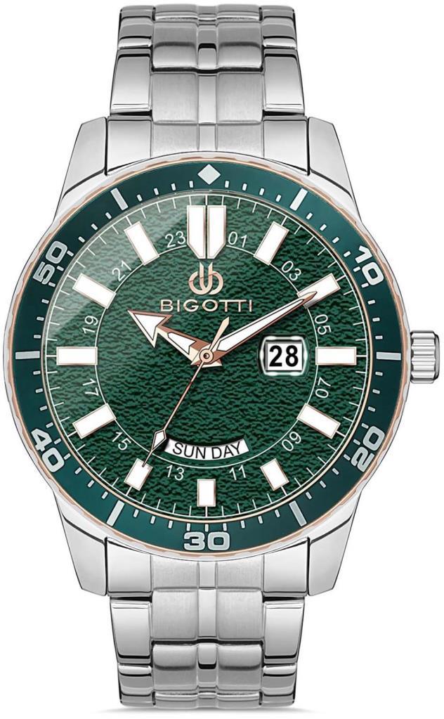 Bigotti BG.1.10266.5 Takvimli 46 mm Çelik Kordon Analog Erkek Kol Saati
