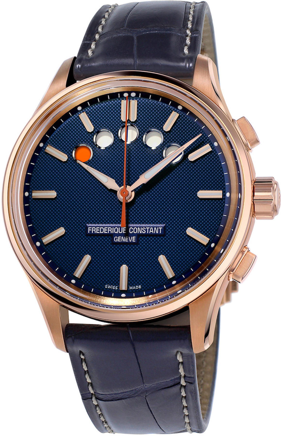 Frederique Constant FC380NT4H4 42 mm Lacivert Deri Kordon Analog Kol Saati