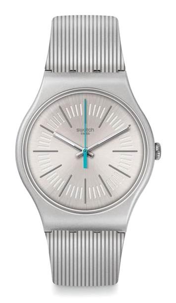 Swatch SUOM114 44 mm Gri Silikon Kordon Analog Erkek Kol Saati