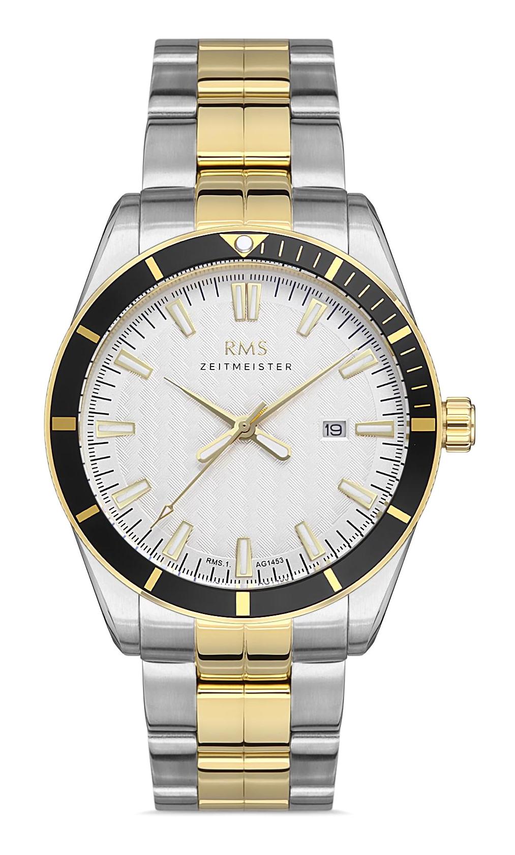Romanson GR.1.AG1453.04 Takvimli 42 mm Altın-Çelik Kordon Analog Erkek Kol Saati