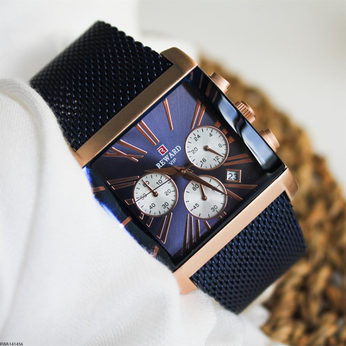 Reward RWA141456 Takvimli 37 mm Lacivert Metal Kordon Analog Erkek Kol Saati