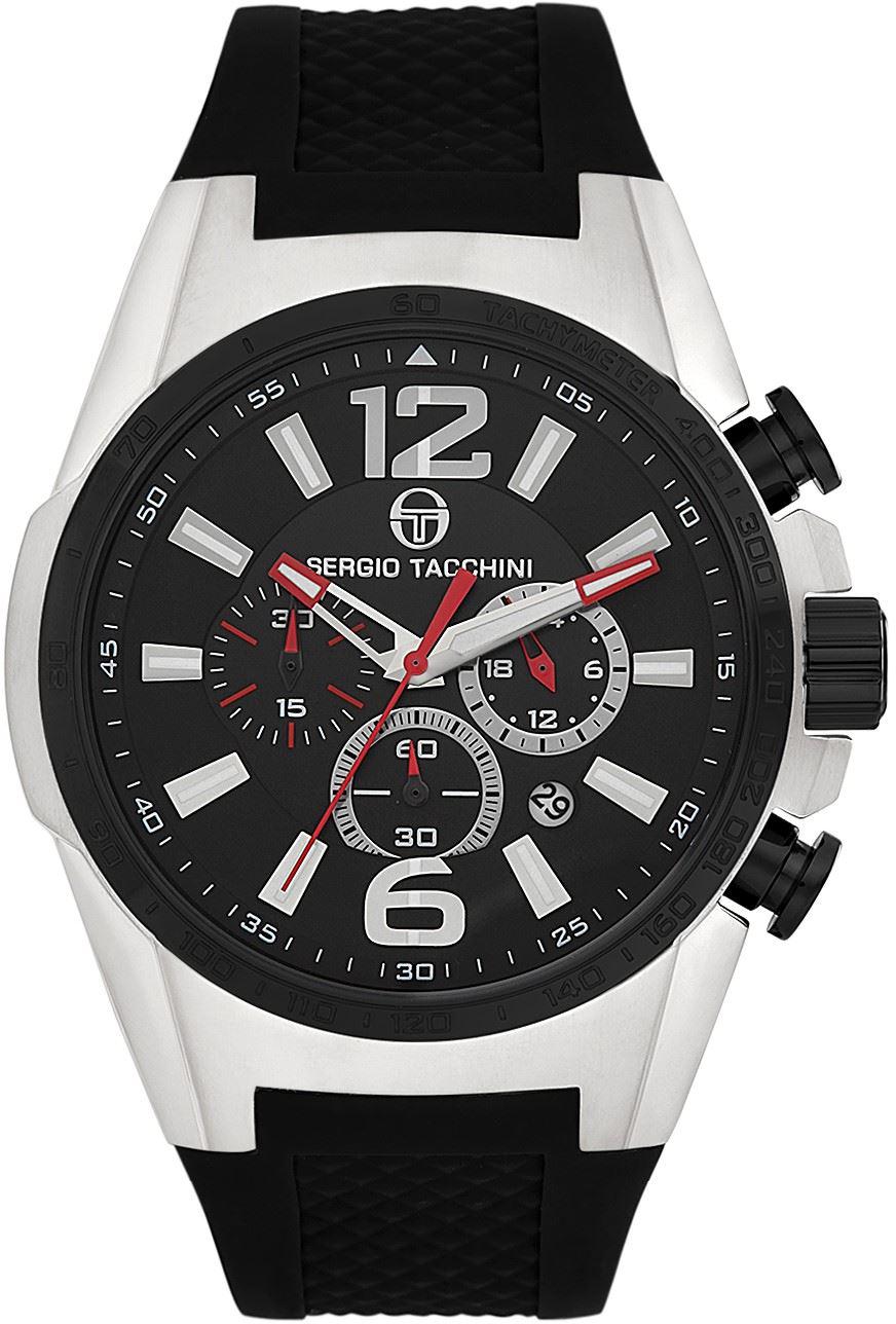 Sergio Tacchini ST.6.101.02 Takvimli 44 mm Siyah Silikon Kordon Analog Kol Saati