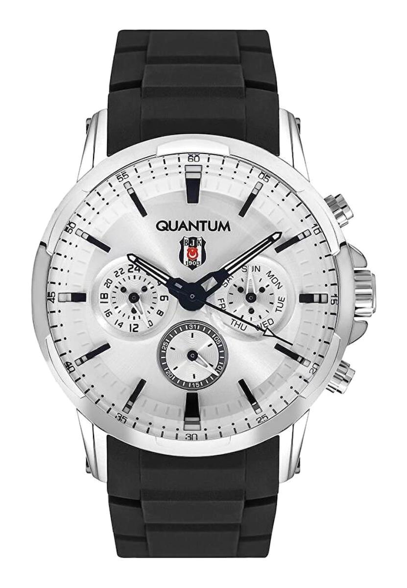 Quantum B878.331 44 mm Siyah Silikon Kordon Beşiktaşlı Analog Kol Saati