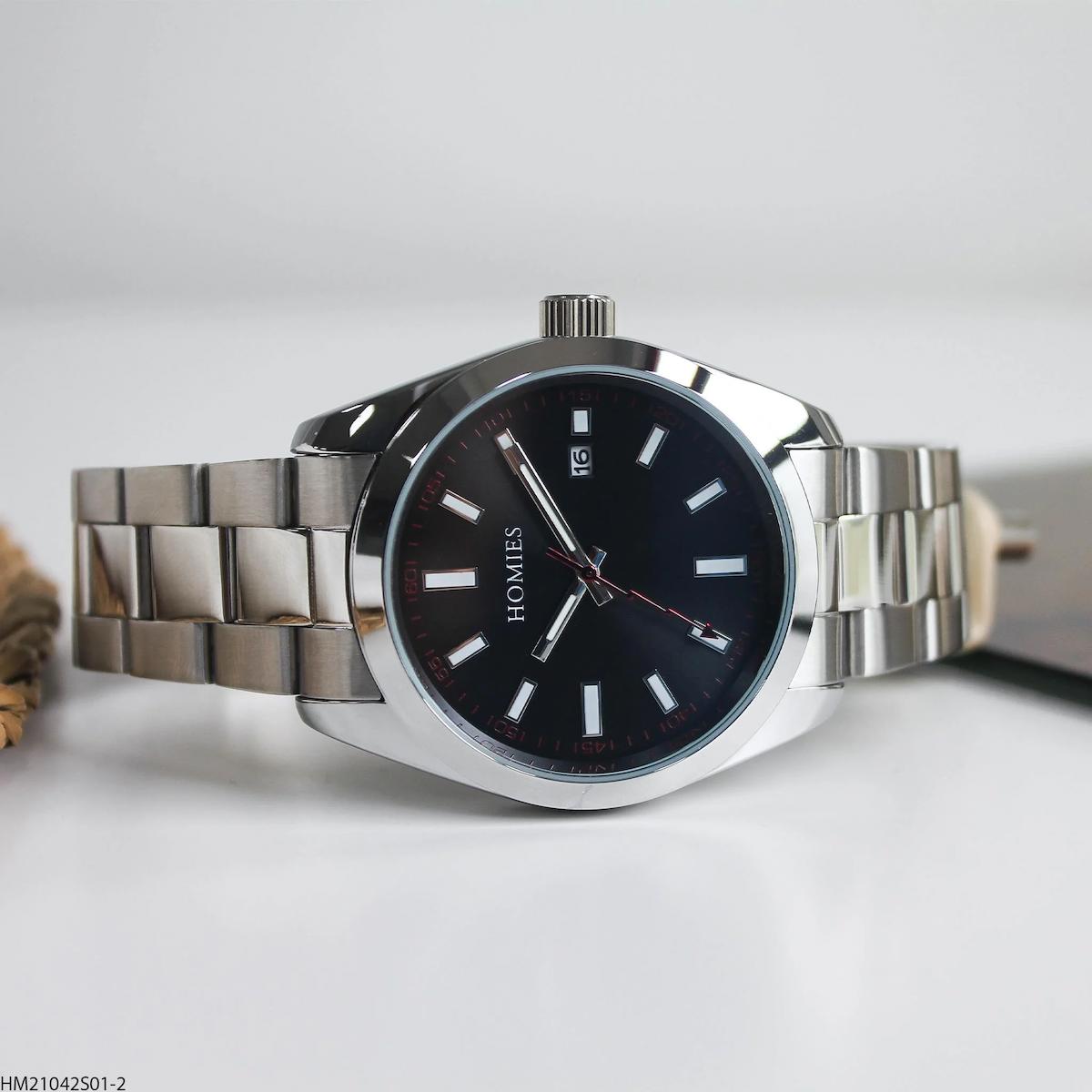Homies HM21042S01-2 Takvimli 44 mm Çelik Kordon Analog Erkek Kol Saati