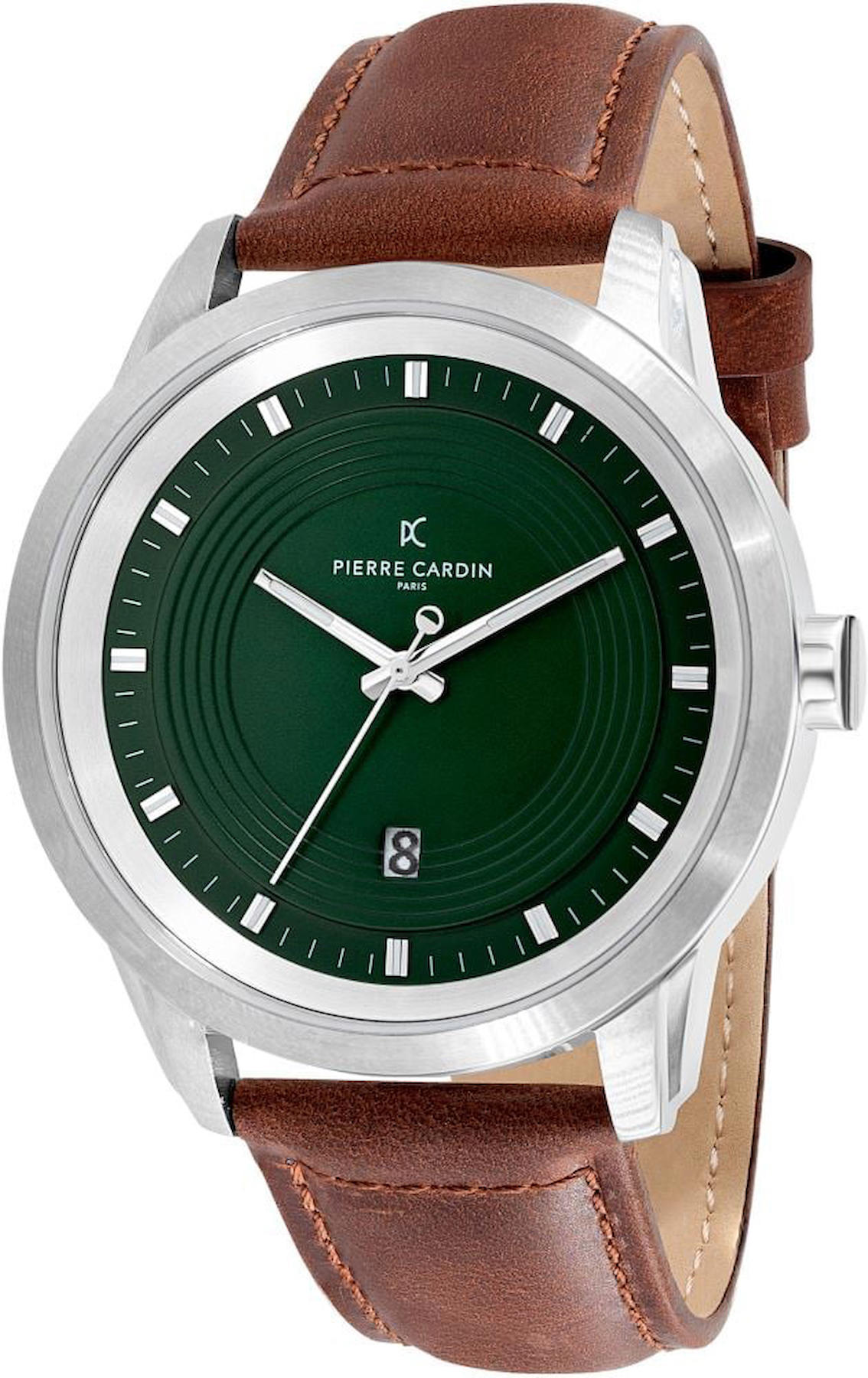 Pierre Cardin PCCCP.5027 Takvimli 45 mm Kahverengi Deri Kordon Analog Kol Saati