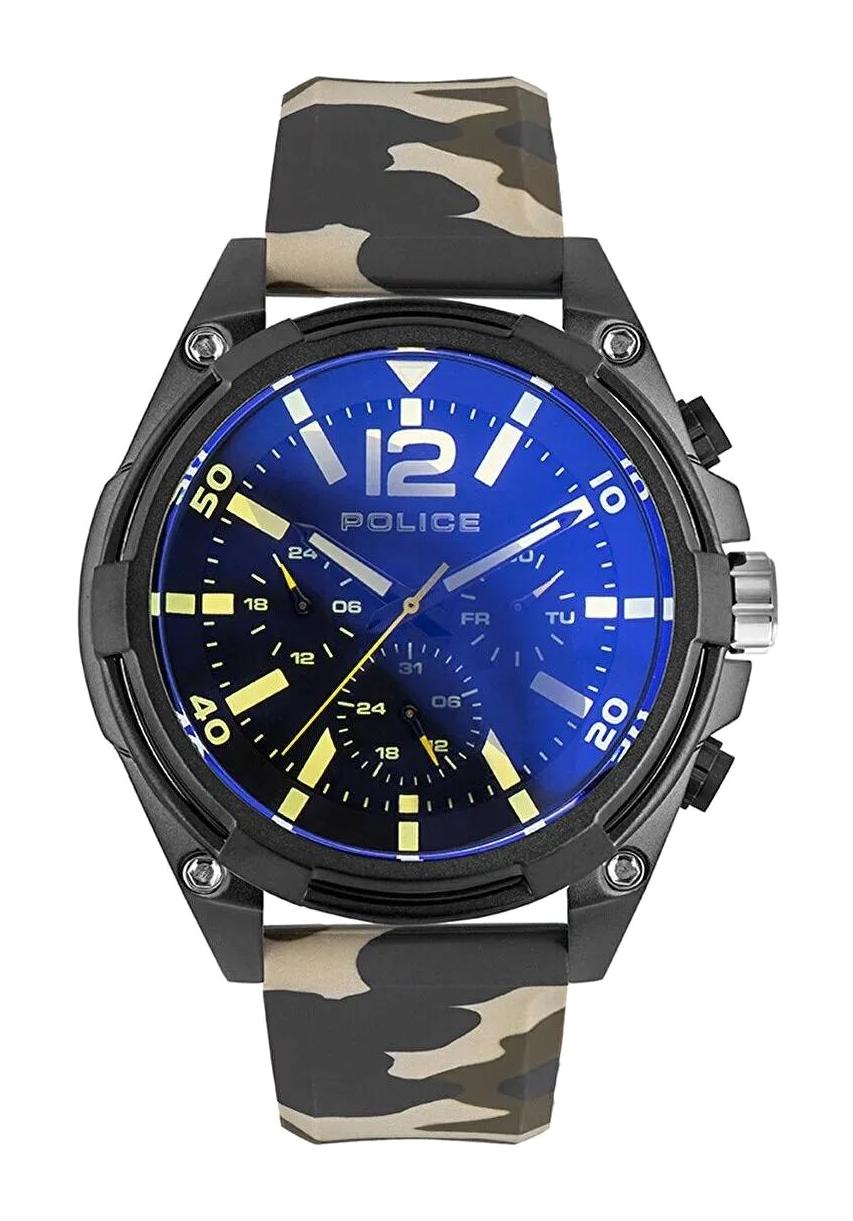 Police PL.15934JSB-02CP Takvimli 51 mm Kamuflaj Plastik Kordon Analog Kol Saati