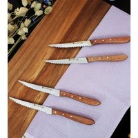 Castle Kitchen Mutfak Bıçak Seti 4'Lü Steak Et Kahvaltı Yemek Bıçağı Gül Dalı Sap Kısmı
