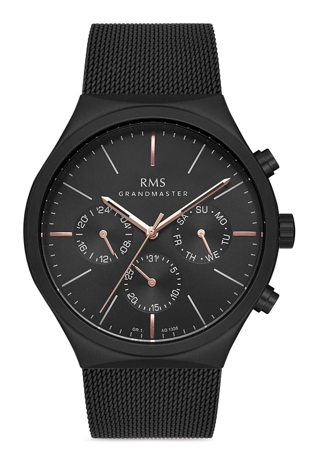 Romanson GR.1.AG1337.07 Takvimli 43 mm Siyah Metal Kordon Analog Erkek Kol Saati