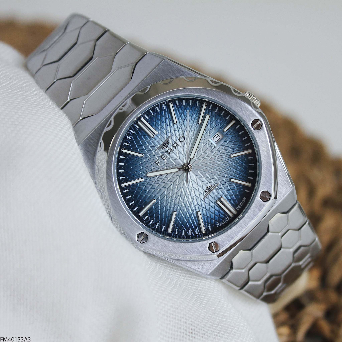 Ferro FM40133A3 Takvimli 41 mm Çelik Kordon Analog Erkek Kol Saati