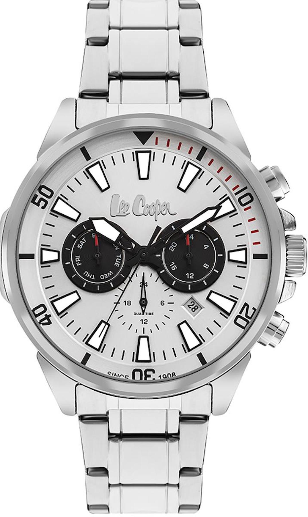 Lee Cooper LC07846.330 Takvimli Metal Kordon Analog Erkek Kol Saati
