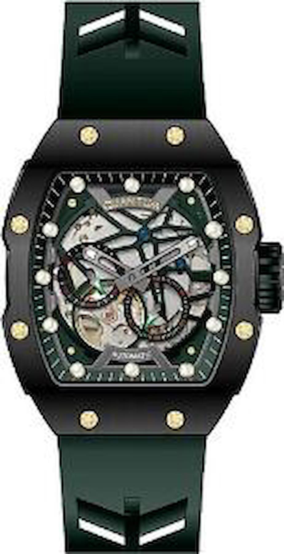 Quantum QMG1098.675 38 mm Siyah Silikon Kordon Analog Erkek Kol Saati