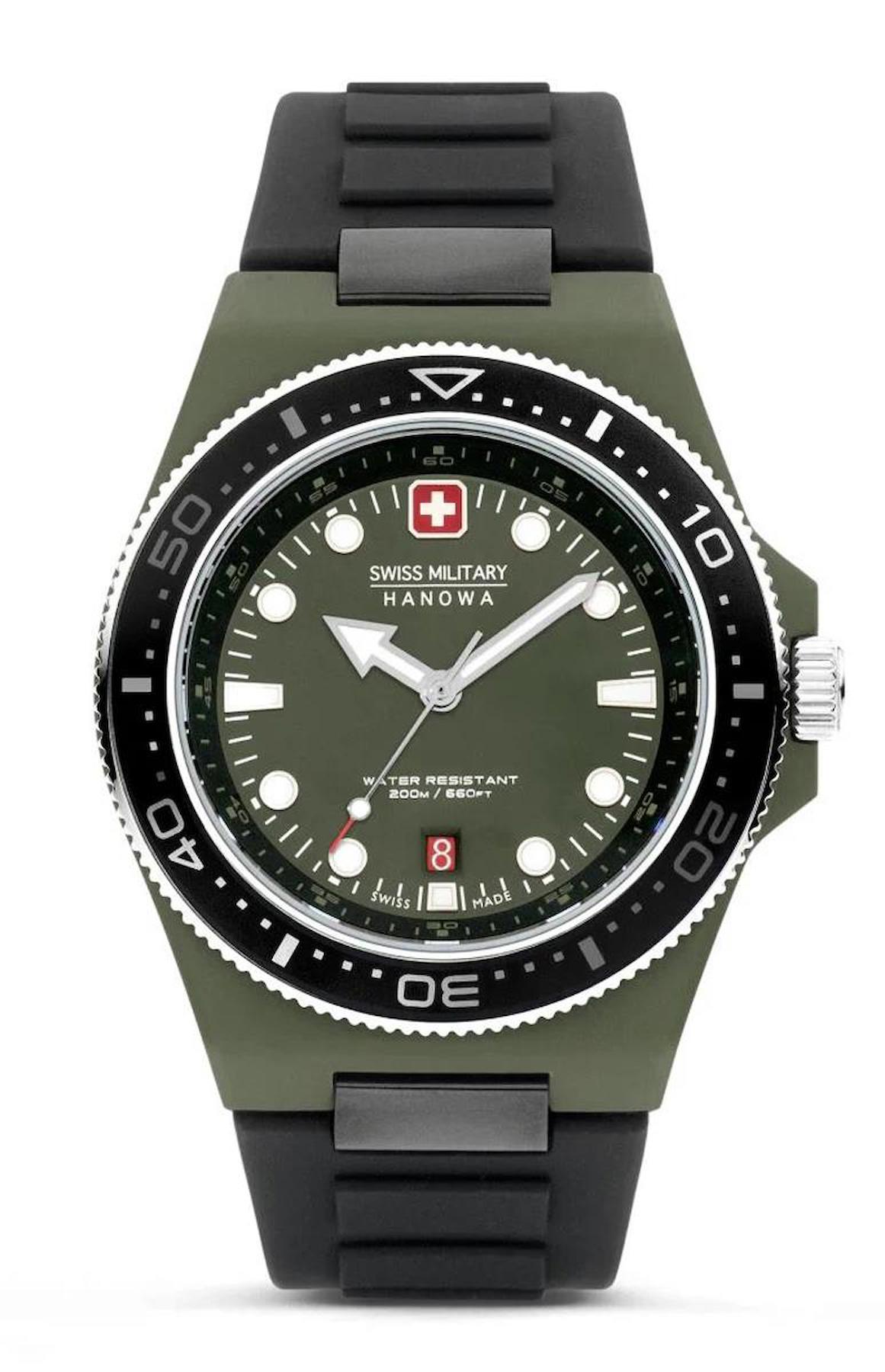 Swiss Military SMWGN0001181 Takvimli 44 mm Siyah Silikon Kordon Analog Erkek Kol Saati