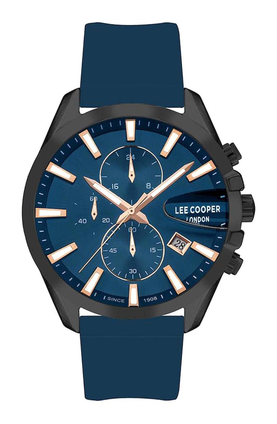 Lee Cooper LC07522.699-NM Takvimli 44 mm Lacivert Silikon Kordon Analog Erkek Kol Saati