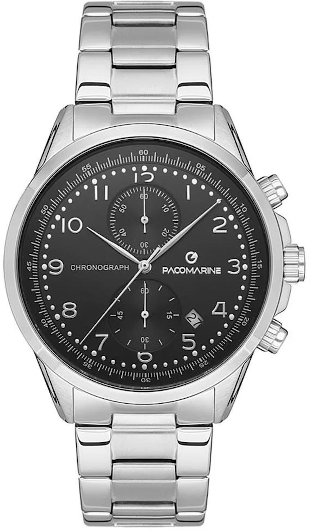 Pacomarine PM.61234.05 Takvimli 42 mm Çelik Kordon Analog Kol Saati