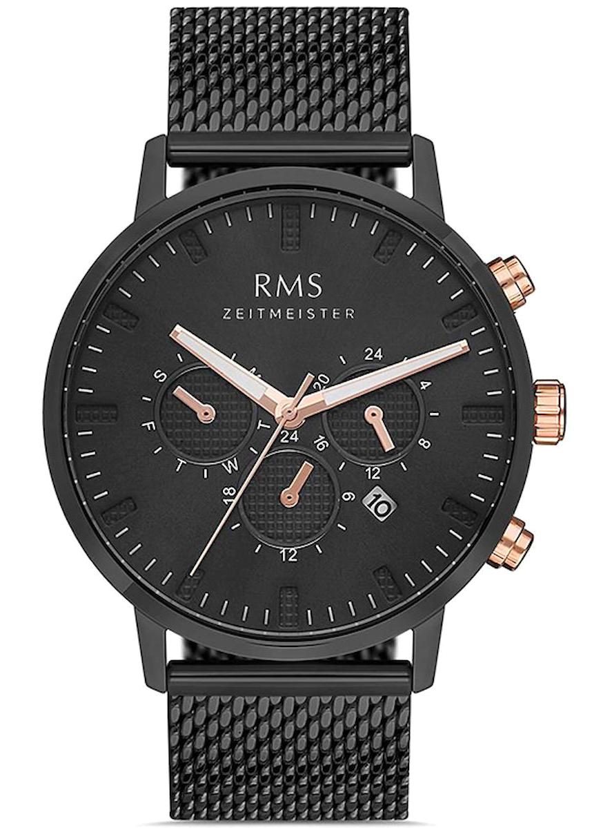 Romanson RMS.1.AG1187.25 Takvimli 43 mm Siyah Hasır Kordon Analog Erkek Kol Saati