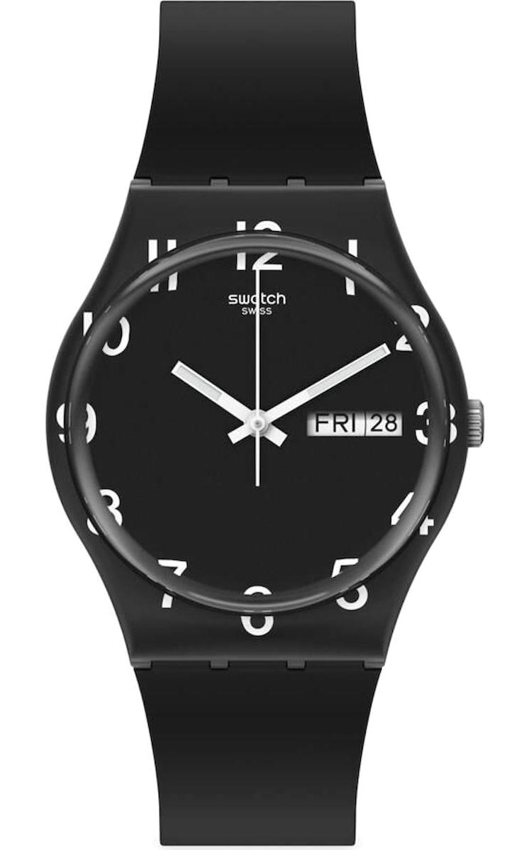 Swatch GB757 Takvimli 44 mm Siyah Silikon Kordon Analog Erkek Kol Saati