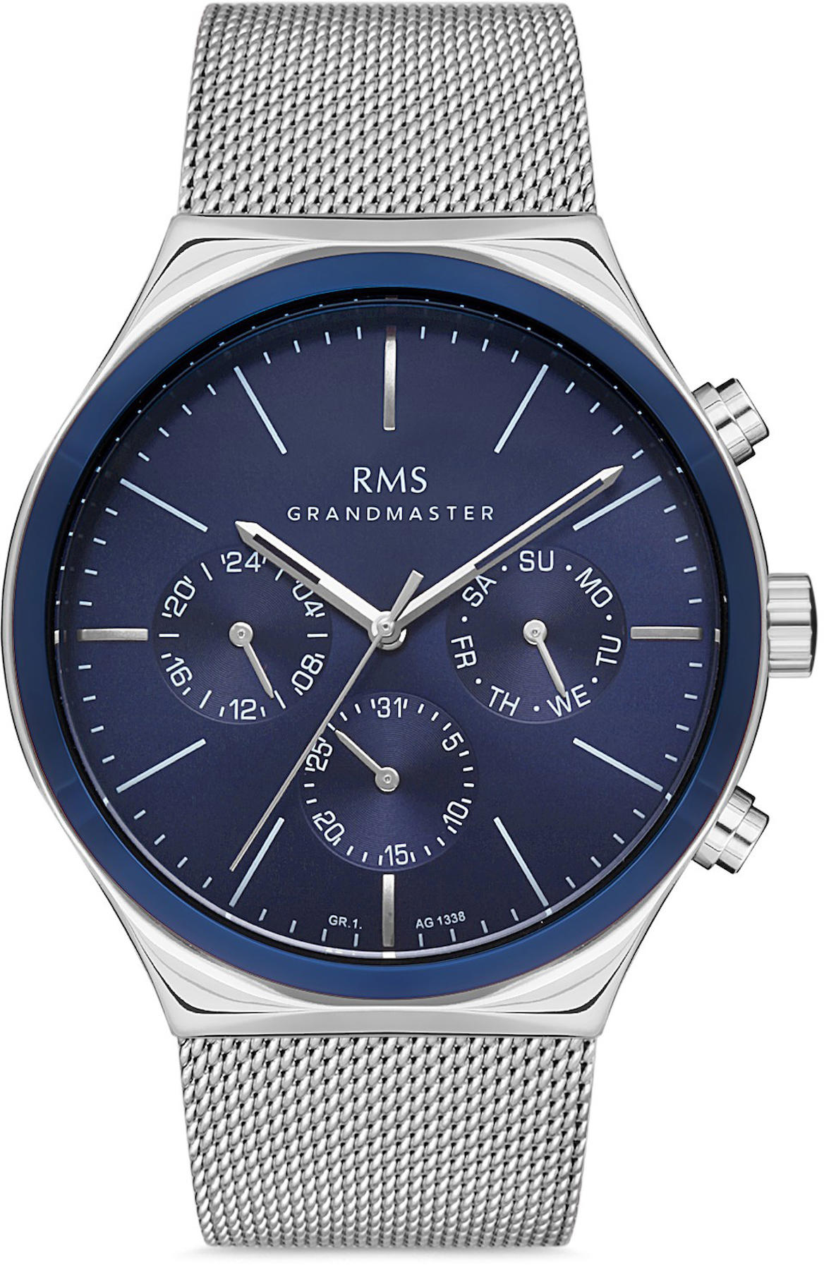 Romanson GR.1.AG1337.03 Takvimli 43 mm Gri Hasır Kordon Analog Kol Saati