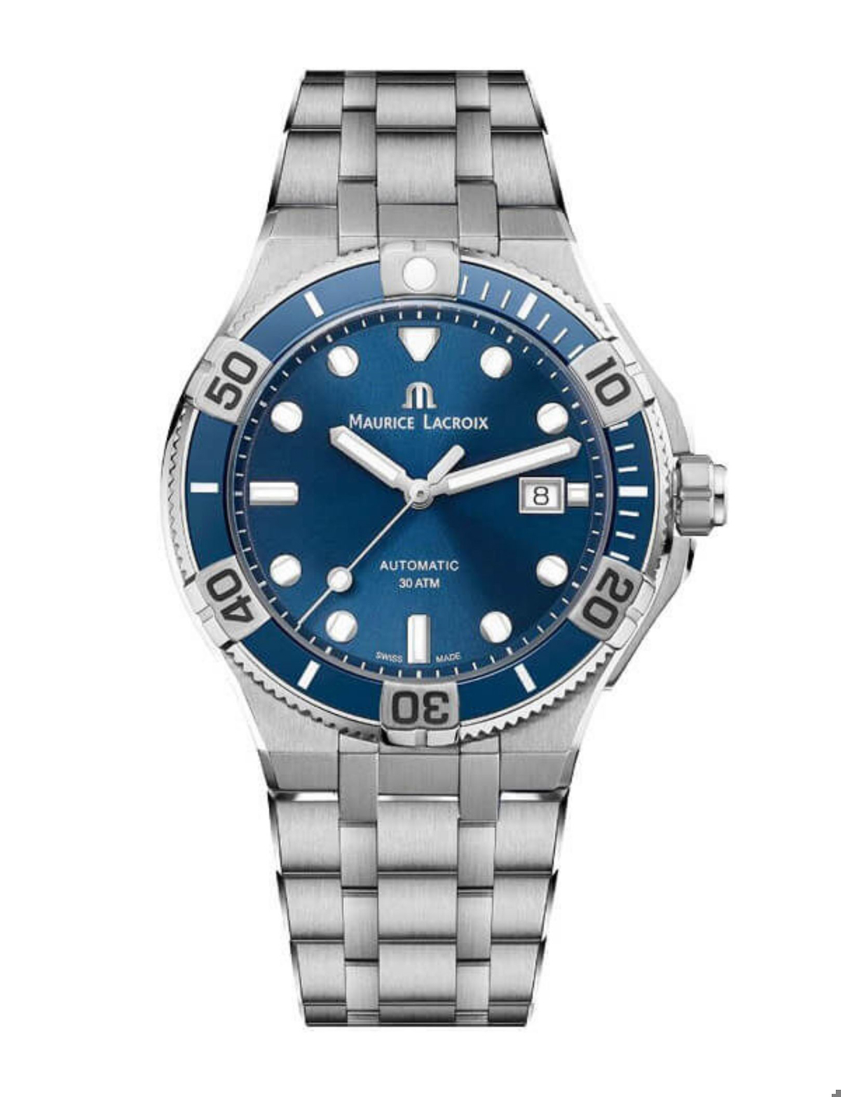 Maurice Lacroix ML-AI6058SS002430-1 Takvimli 43 mm Çelik Kordon Analog Kol Saati