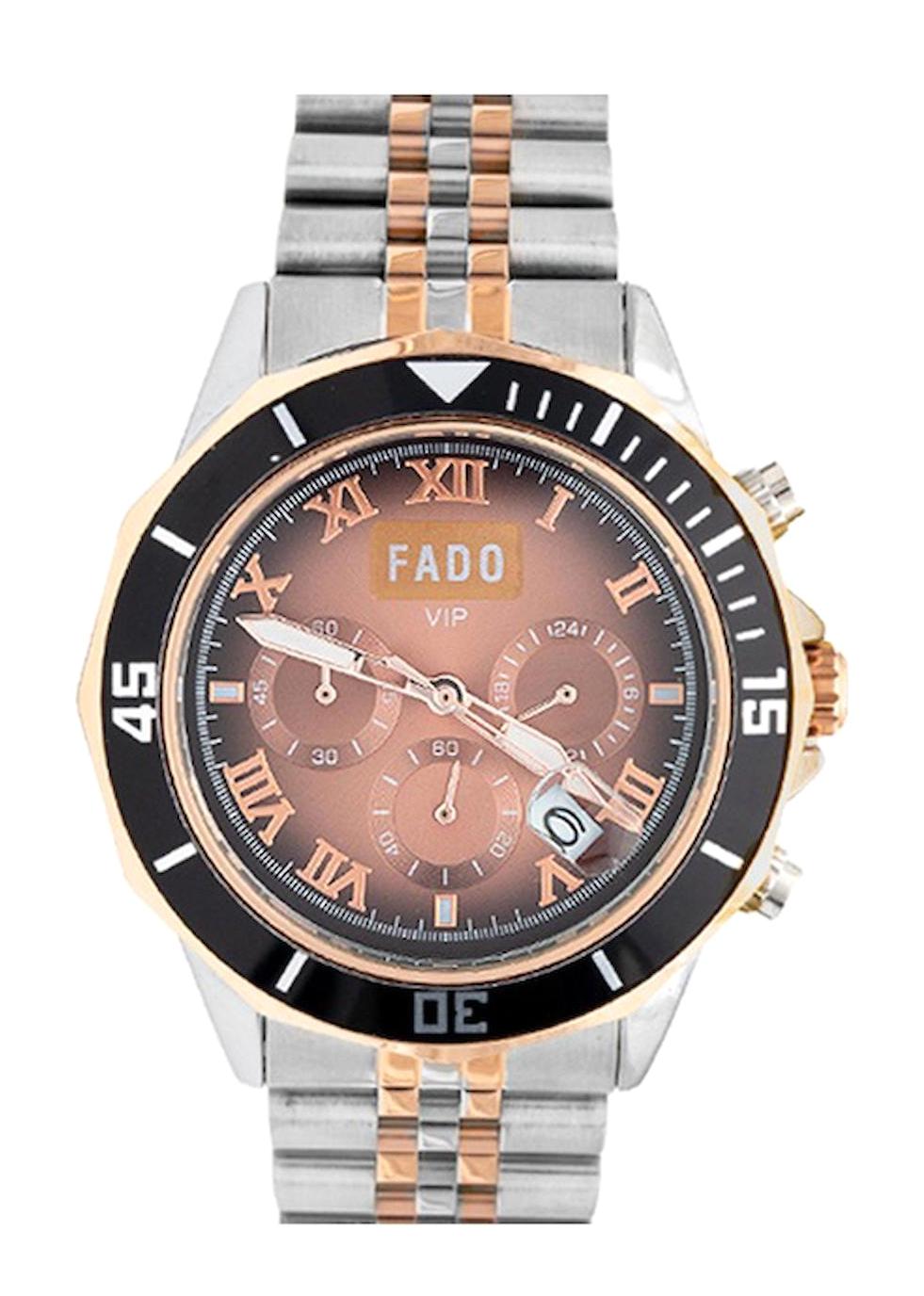 Fado RH0110 Takvimli Gri-Rose Gold Kordon Analog Erkek Kol Saati