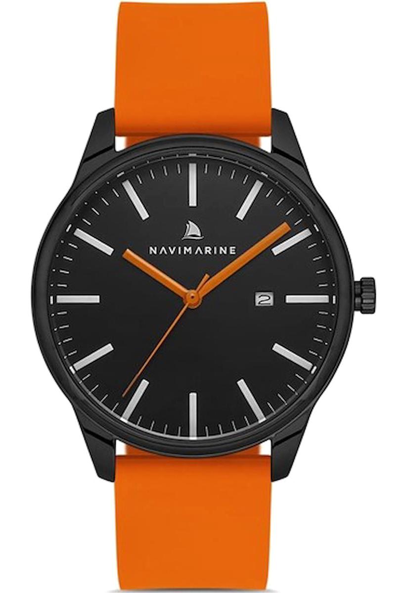 Navimarine NVM59-ZQ2 Takvimli 42 mm Turuncu Çelik Kordon Analog Kol Saati