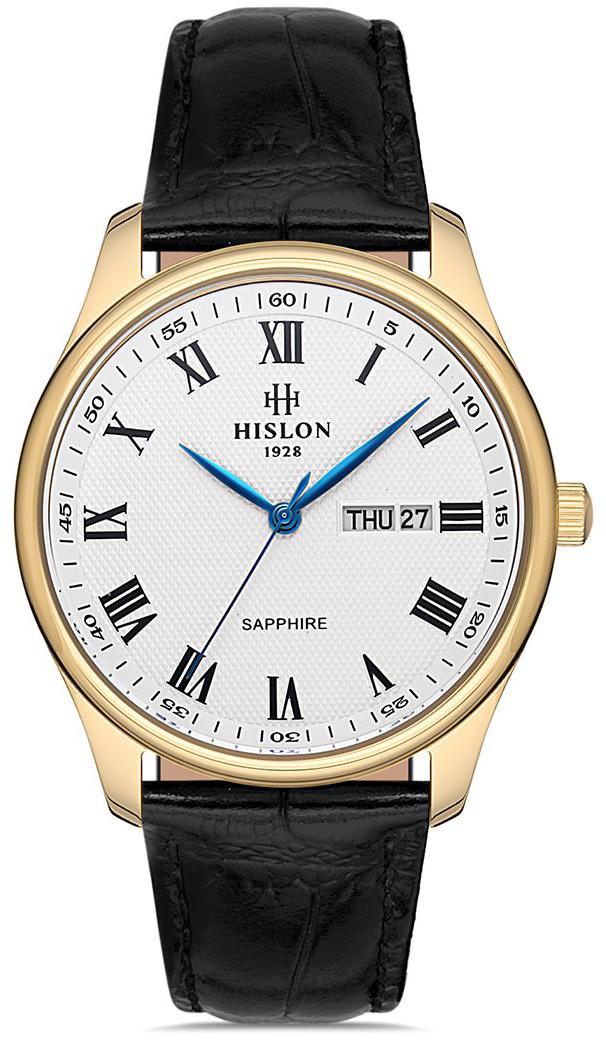 Hislon CL113G-02BG Takvimli 42 mm Siyah Çelik Kordon Analog Erkek Kol Saati
