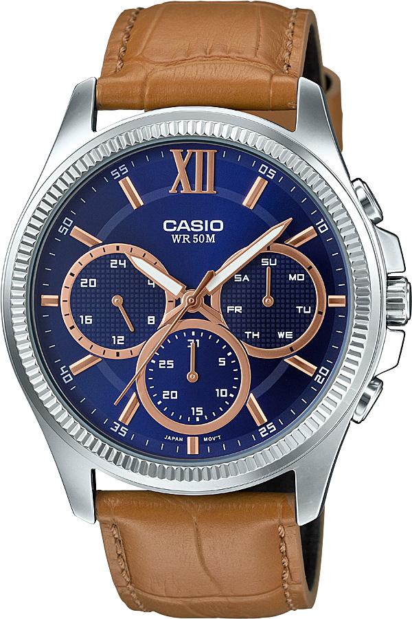 Casio MTP-E315L-2A Takvimli Kahverengi Deri Kordon Analog Kol Saati