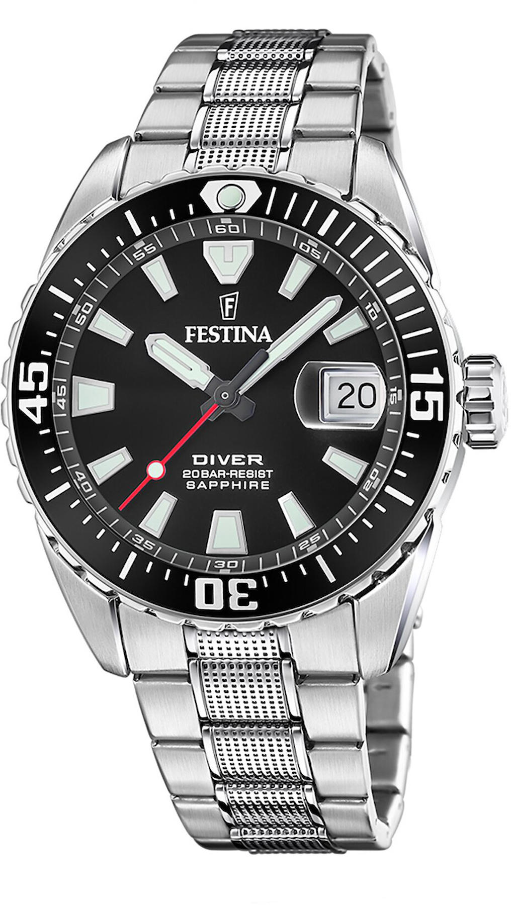 Festina F20669-3 Takvimli 41 mm Çelik Kordon Analog Kol Saati