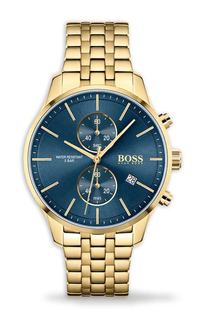 Hugo Boss HB1513841 Pusulalı Takvimli 44 mm Altın Çelik Kordon Analog Erkek Kol Saati