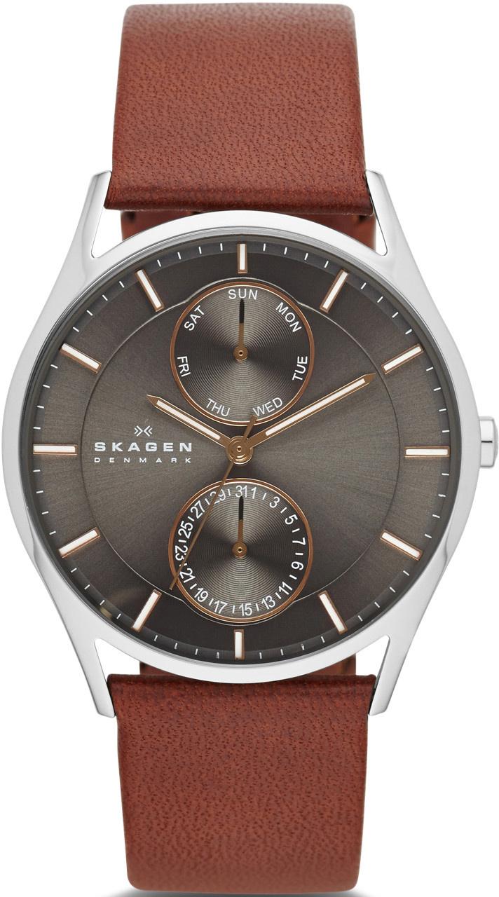 Skagen SKW6086 Takvimli 41 mm Kahverengi Deri Kordon Analog Kol Saati