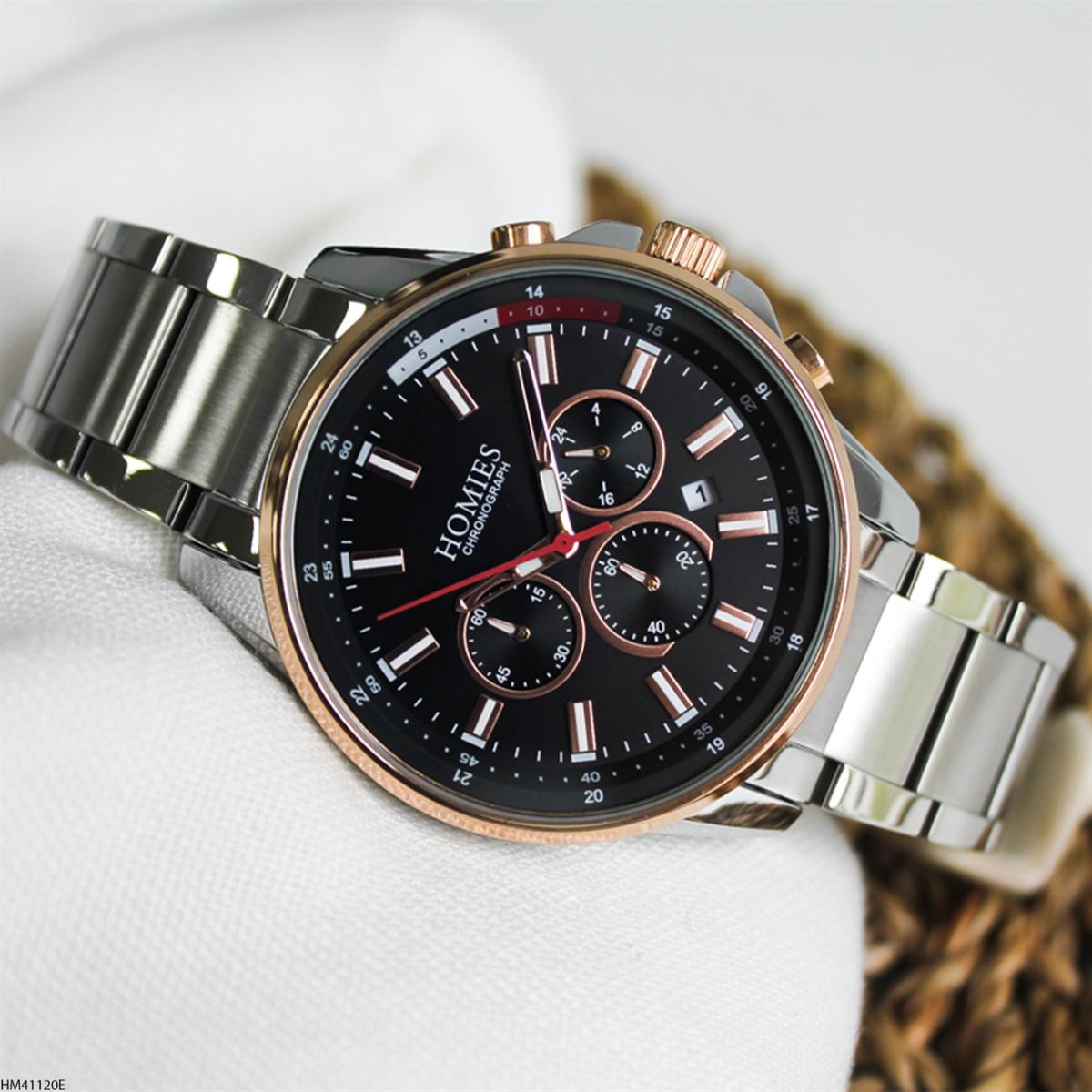 Homies HM41120E Pusulalı Takvimli 45 mm Metal Kordon Analog Erkek Kol Saati
