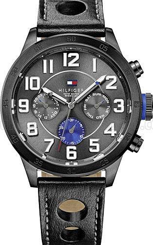 Tommy Hilfiger TH1791051 Takvimli 44 mm Siyah Deri Kordon Analog Erkek Kol Saati