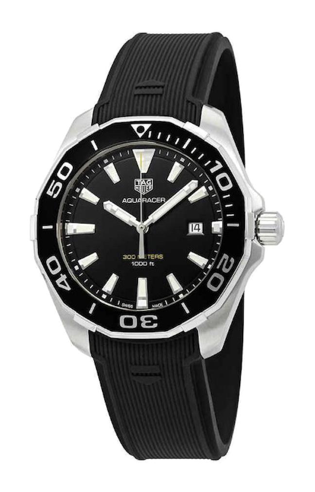 Tag Heuer AQUARACER WAY101A.FT6141 Takvimli 44 mm Siyah Çelik Kordon Analog Erkek Kol Saati
