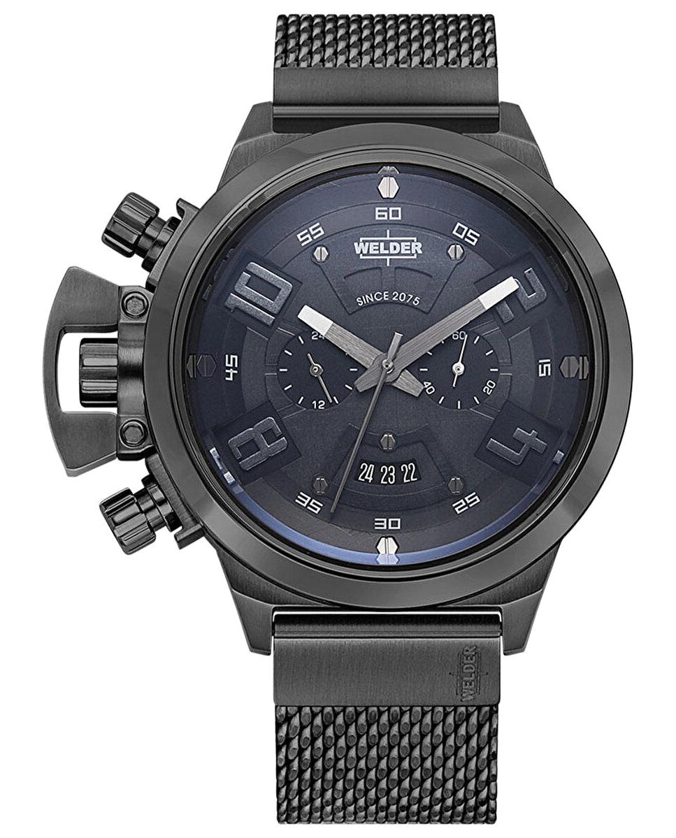 Welder Watch WRK3001 Pusulalı Takvimli 47 mm Antrasit Çelik Kordon Analog Erkek Kol Saati