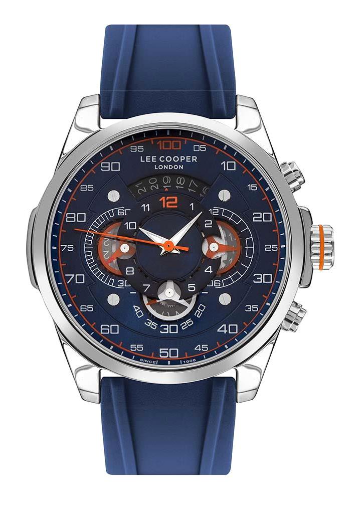 Lee Cooper LC07432.399 Takvimli 46-50 mm Lacivert Silikon Kordon Analog Erkek Kol Saati